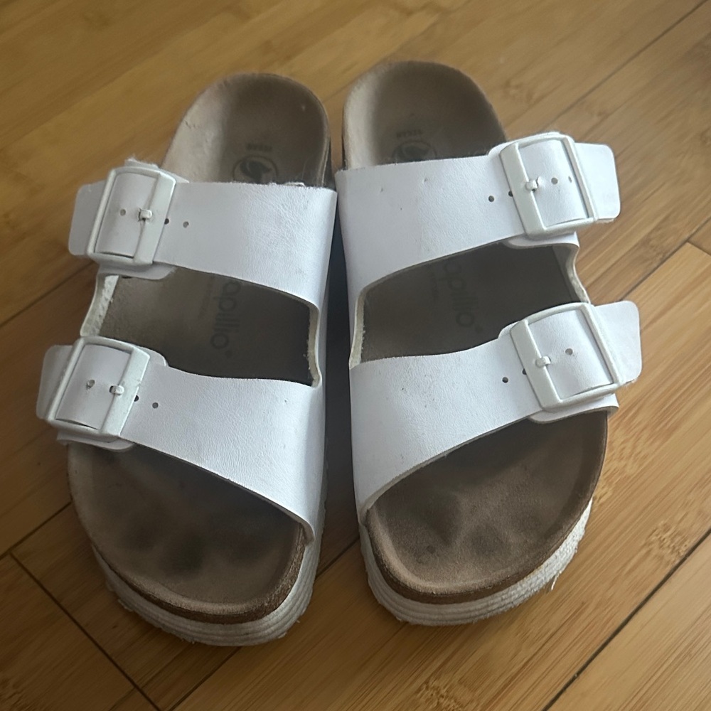 Papillio Vegan White Platform Sandals